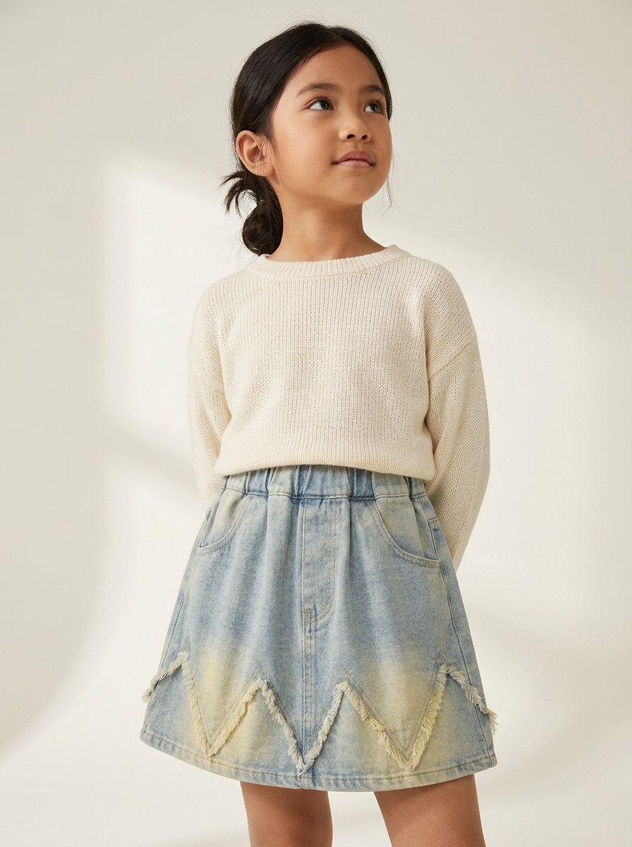 Skirt Girl Half Knee Denim