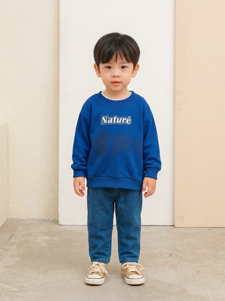 Sweater Boys Crewneck Nature Wool Cable - Foto 1