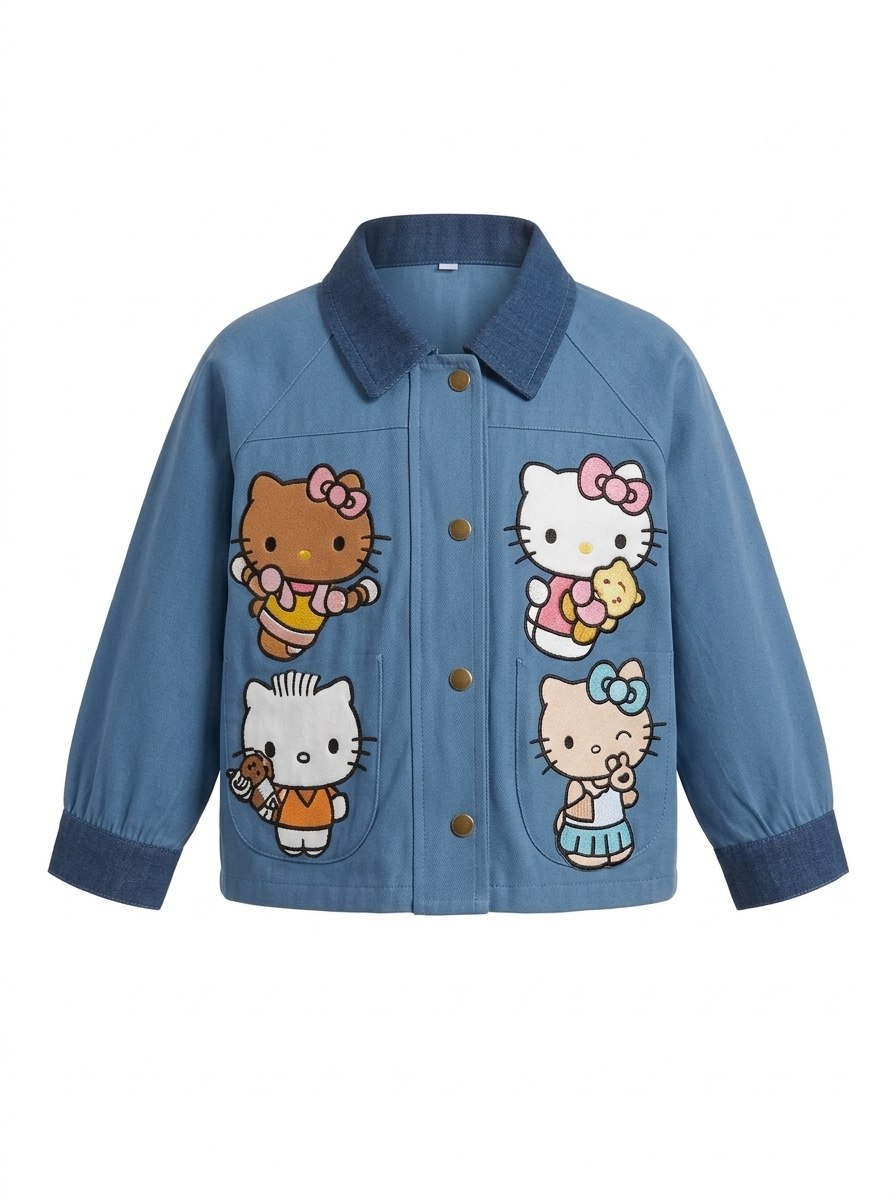 Tops Girls Kitty Watch Denim Rube