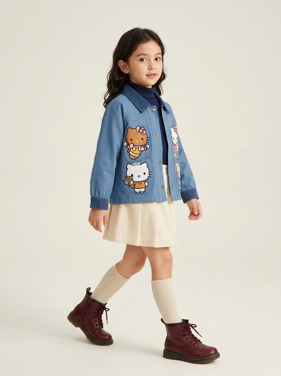Tops Girls Kitty Watch Denim Rube