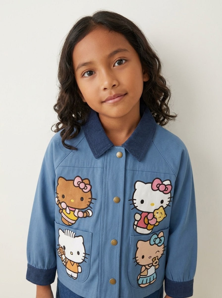 Tops Girls Kitty Watch Denim Rube