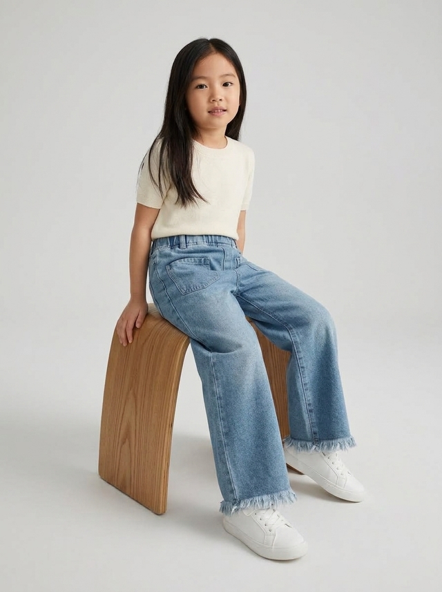 Pants Girl Beauty Check Denim โ tampilan lain