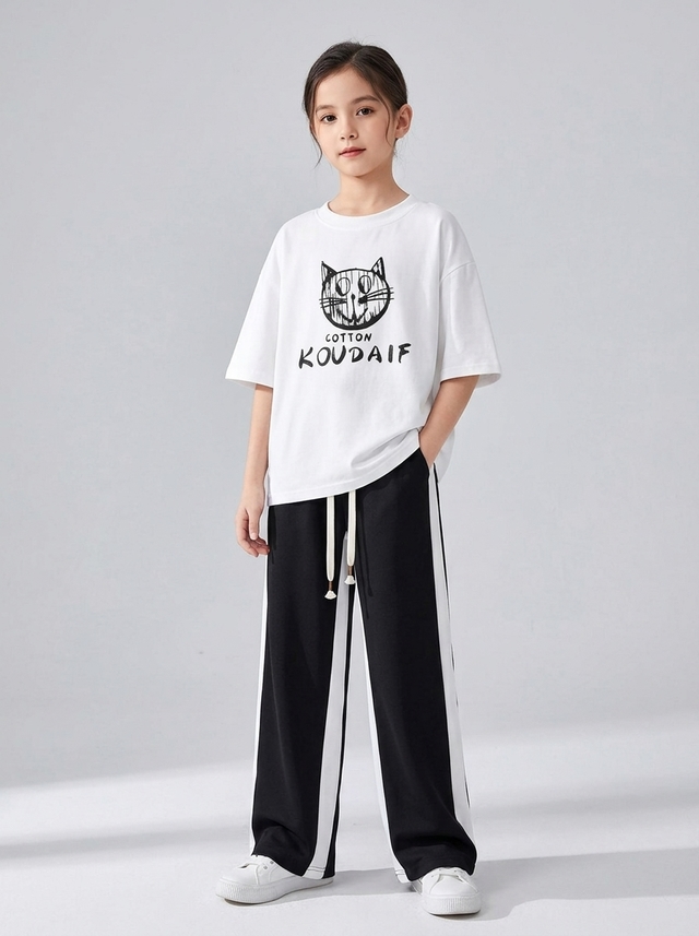Set Girls Koudaif Longs Cat Cotton โ tampilan lain