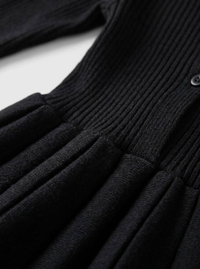 Dress Basic Knit Rample Plain โ tampilan lain