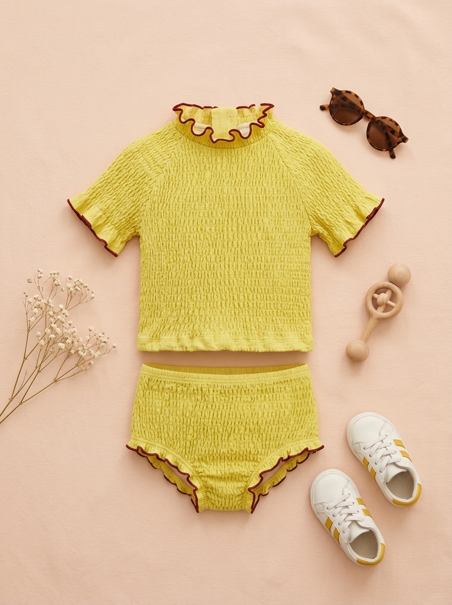 Swimwear Wrinkle Wave Bottom Rope - Baju