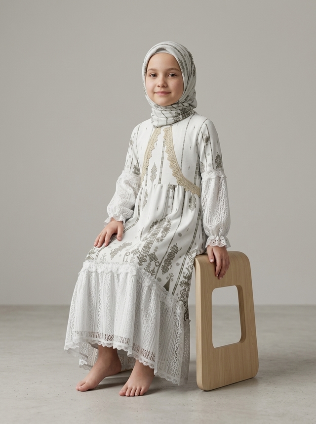 Gamis Velvet Earth Tone โ tampilan lain