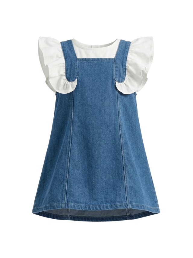 Dress Girl Denim Ruffles Fix