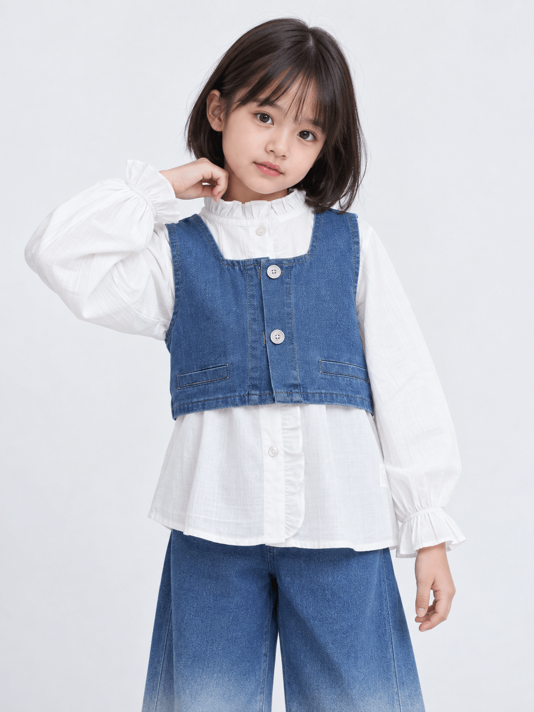 Set Girl Tiny Lace Denim - Foto 2